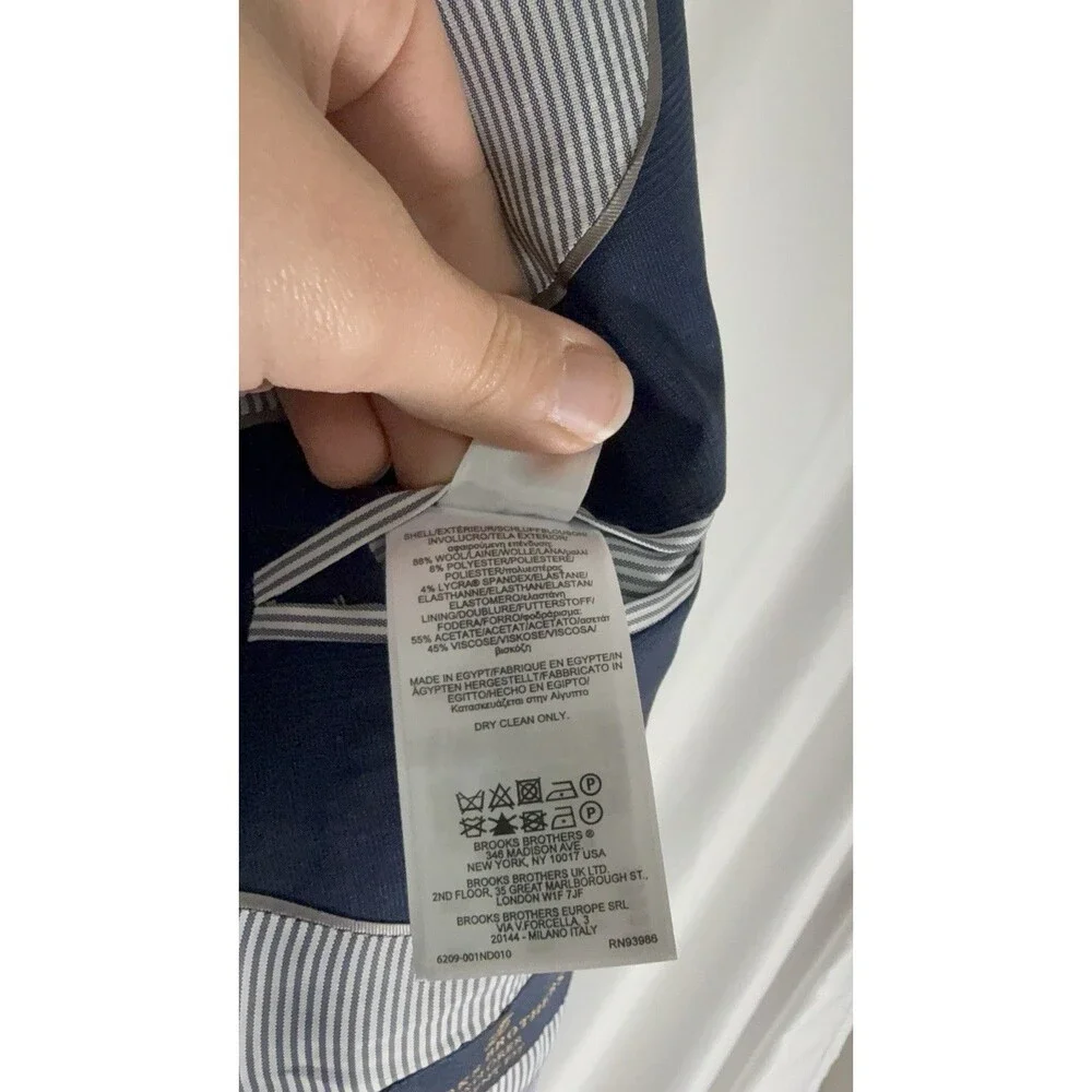 Brooks Brothers Wool Blend Blazer Men's 44L Blue Explorer Regent Fit 2 Button Fr
